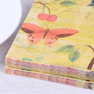 Decoupage Napkin - Tissue Decoupage 2Ply AN-Cherry Bird