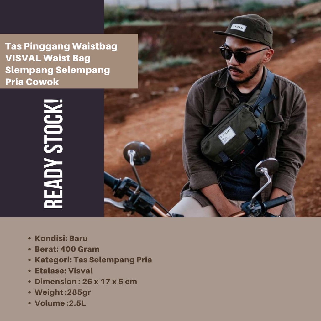 Tas Pinggang Waistbag VISVAL Waist Bag Slempang Selempang Pria Cowok /[BISA COD] Visval Rush OriK1Z1