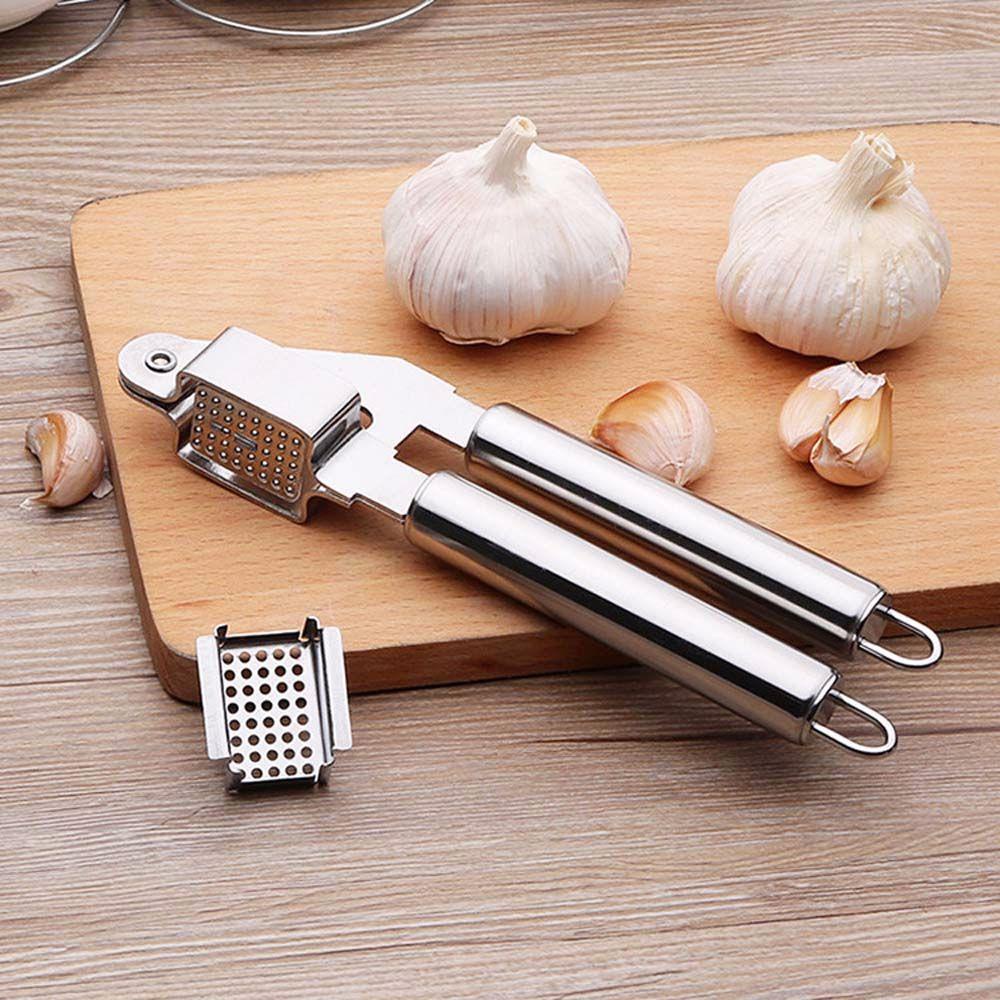 [Elegan] Garlic Press Stainless Steel Manual Masher Squeezer Hand Held Aksesoris Dapur