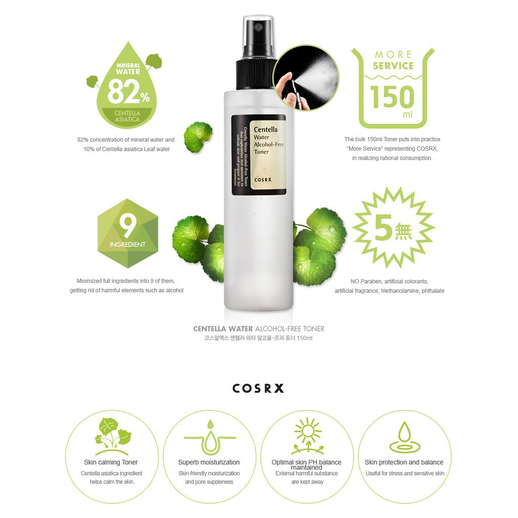 DIJAMIN ORIGINAL COSRX CENTELLA Water Alcohol-Free Toner Wajah 150ml BPOM - Skincare Corsx Crosx