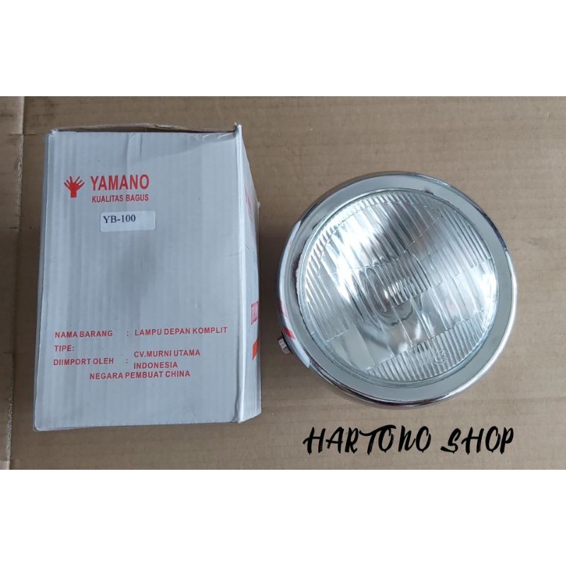 LAMPU DEPAN CB 100 REFLEKTOR BULAT CB100 / YB 100  CHROME