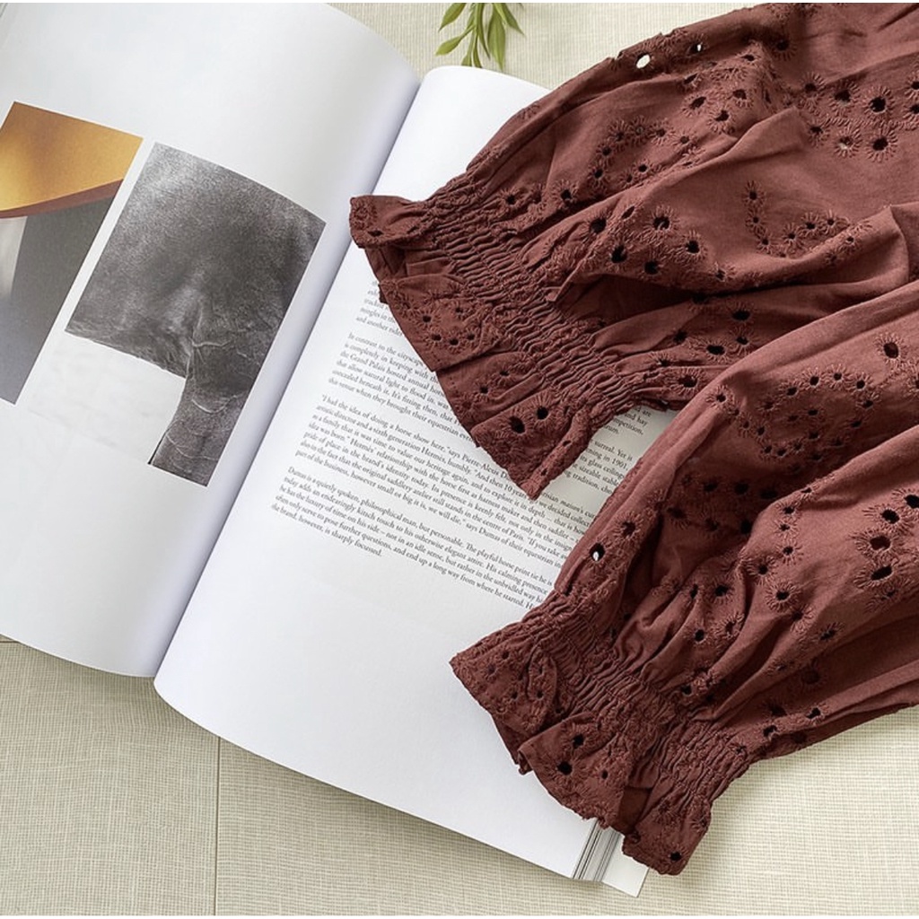 UNQ Lace Sleeve Blouse - Atasan Wanita Original-7