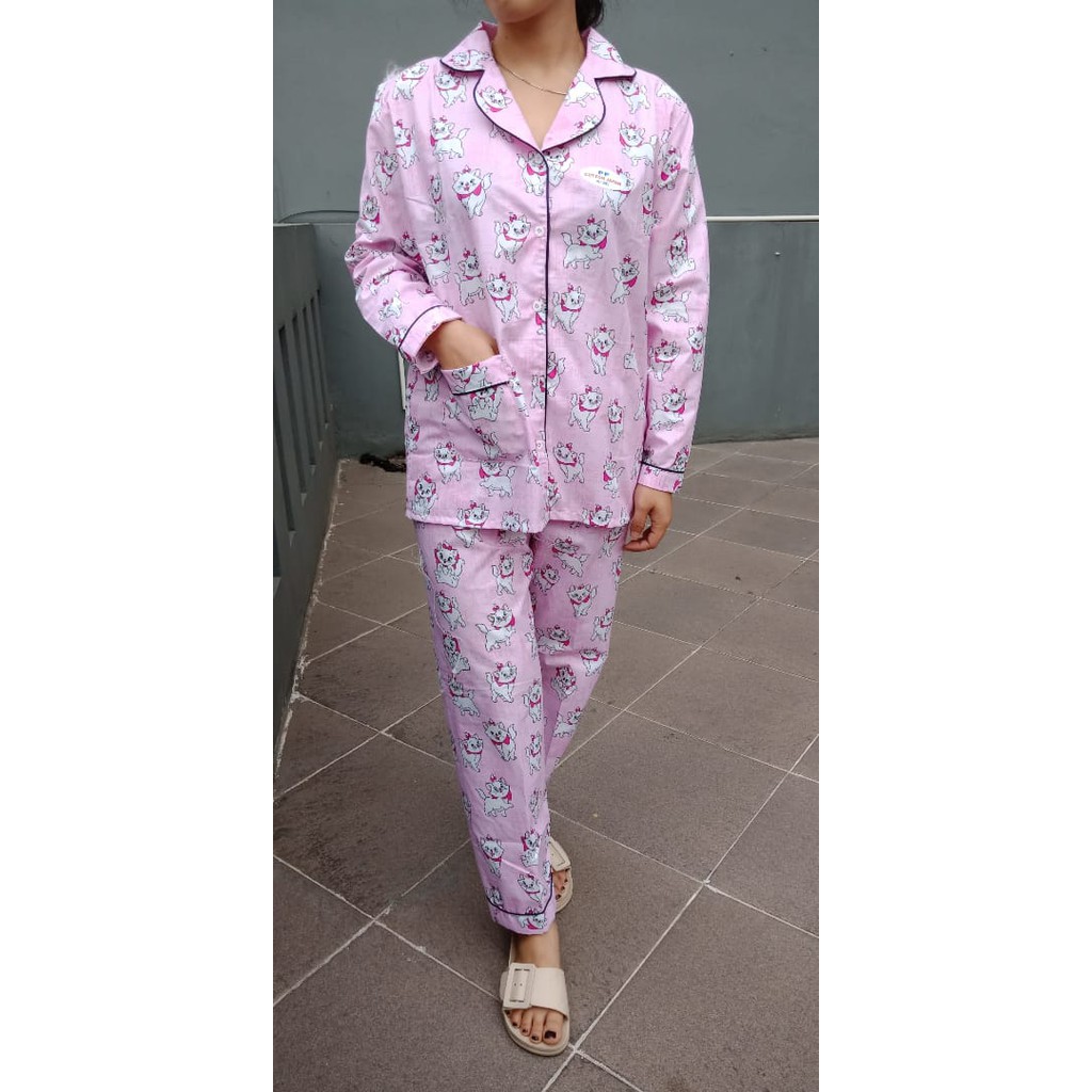 Piyama PP Marie Cat Baju Tidur Katun Jepang Shopee 