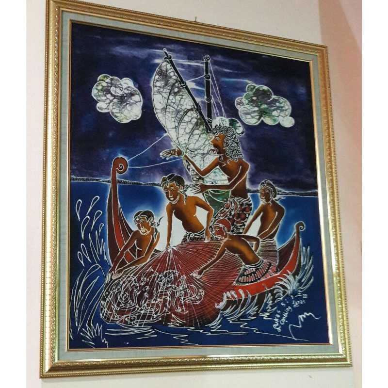 

batik chanting pewarna alami " Ketika Petrus menjcari ikan di Danau Tiberias
