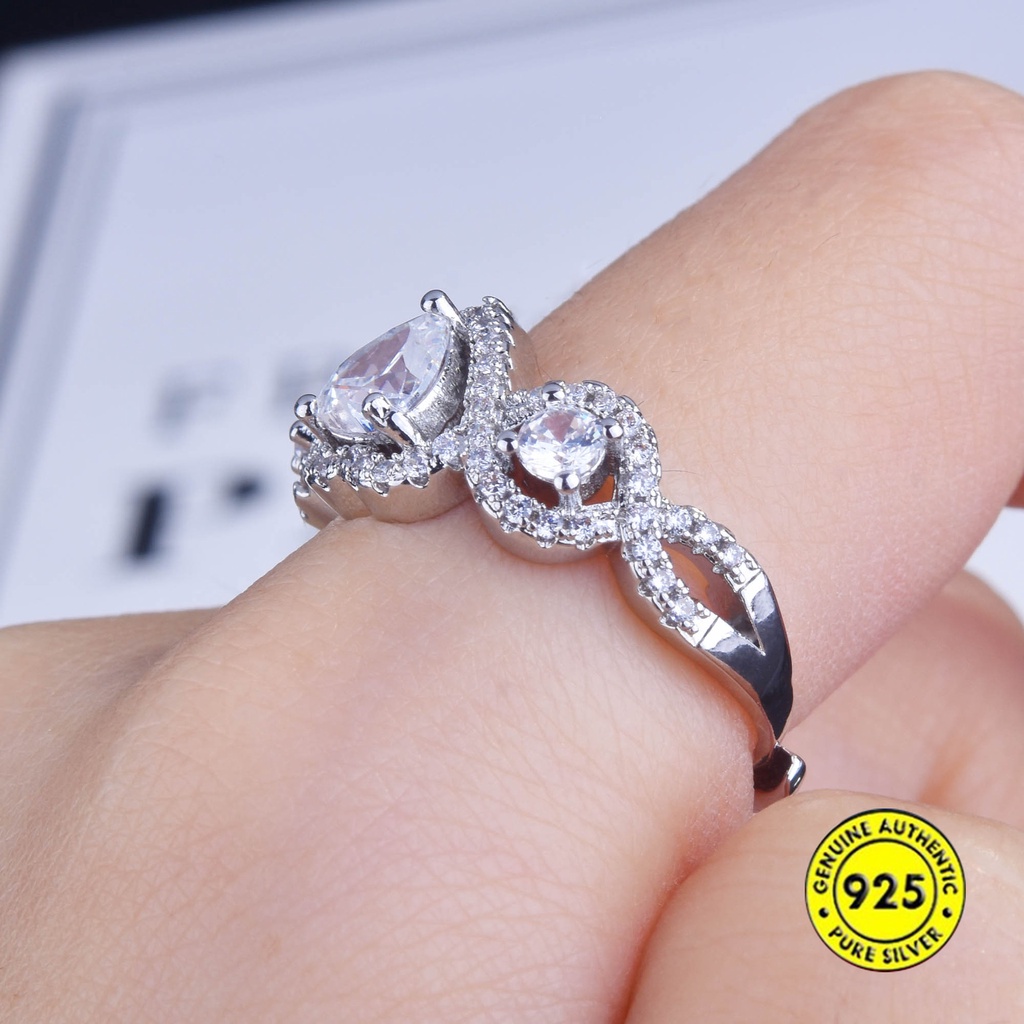 Cincin Model Terbuka Adjustable Bentuk Hati Untuk Wanita