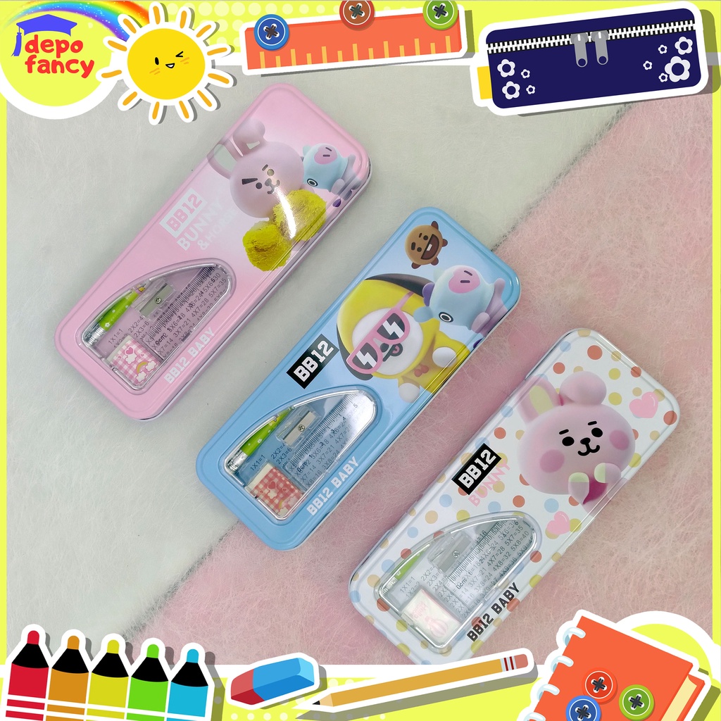 

KOTAK PENSIL KALENG 2 SUSUN + ISI BB21 1743 / TEMPAT PENSIL / TEPAK PENSIL / BOX PEN / BOKS PENSIL / PENCIL CASE