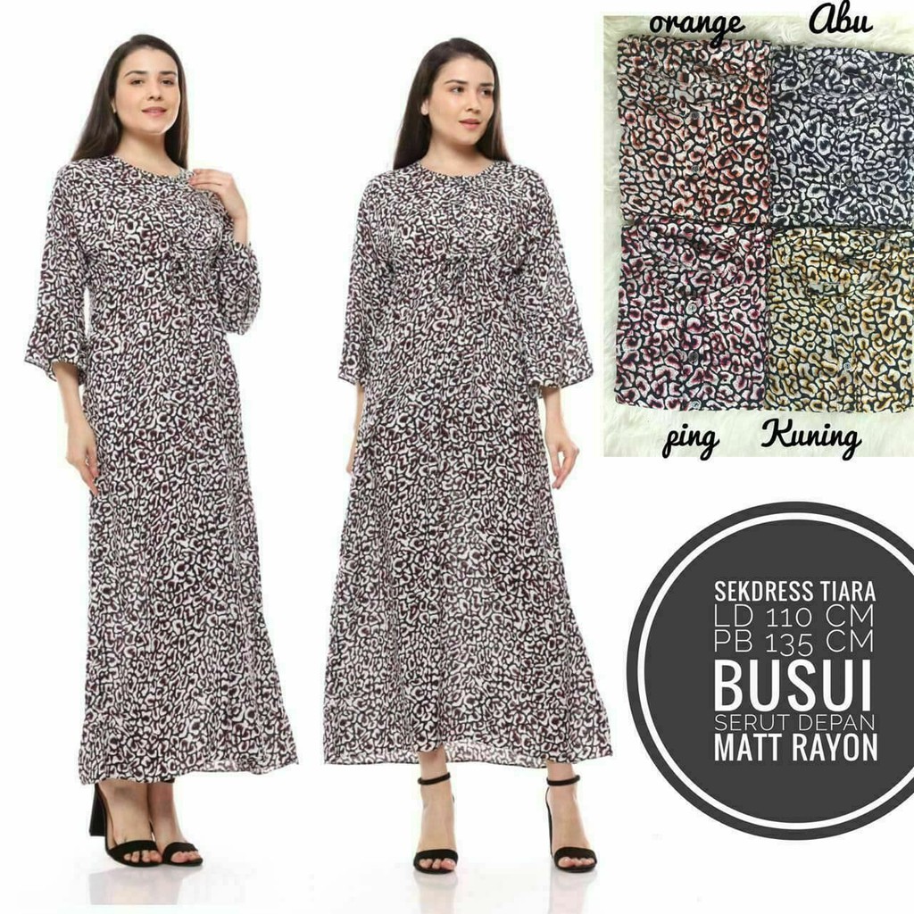 LONGDRRESS Daster maura lengan panjang | MAHALINI DAUN | busui karet pinggang bahan adem-TIARA MACAN