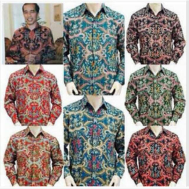 Kemeja Presiden Jokowi Semi Sutera Halus Furing Batik High