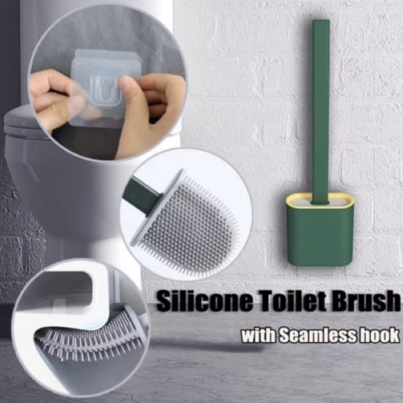 Sikat Toilet WC Silikon Toilet Brush Alat Tongkat Pembersih Toilet WC
