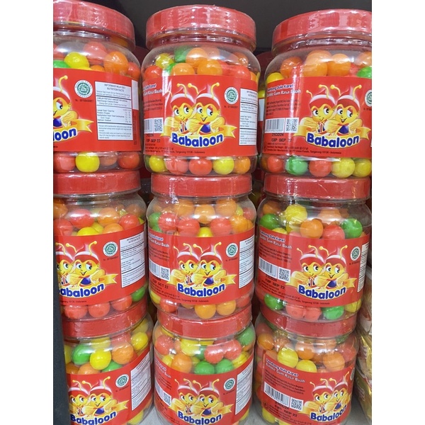 

Babaloon toples permen karet bulat warna warni isi 125 butir