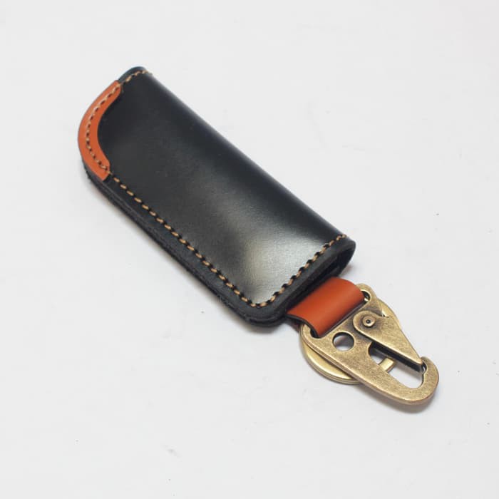 dompet stnk mobil motor model slim gantungan kunci hitam tan PHKC650