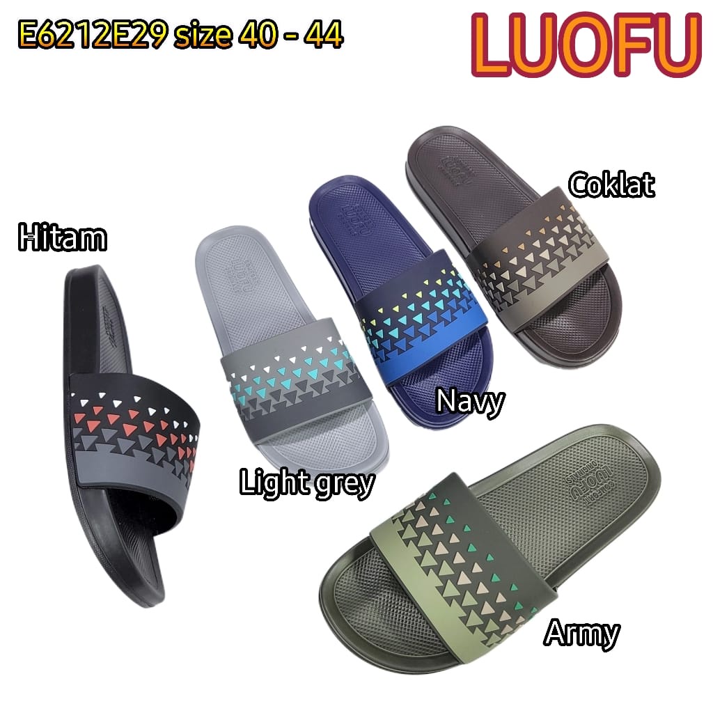 LUOFU ORIGINAL jelly sandal karet empuk murah selop pria sendal cowok import E6212E29