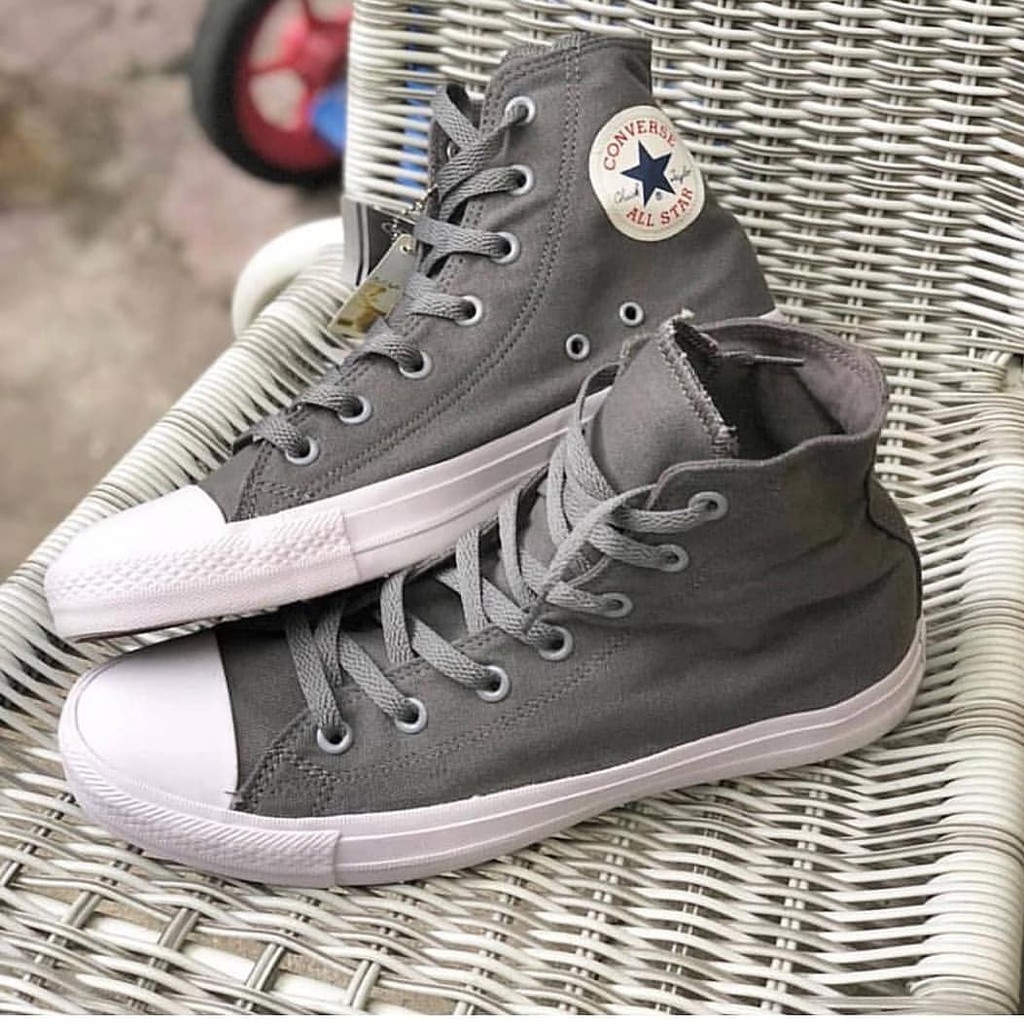 Sepatu Converse Impor CT High Grey Abu Sneakers Kets Pria Wanita Sekolah kerja kuliah Kado Hadiah