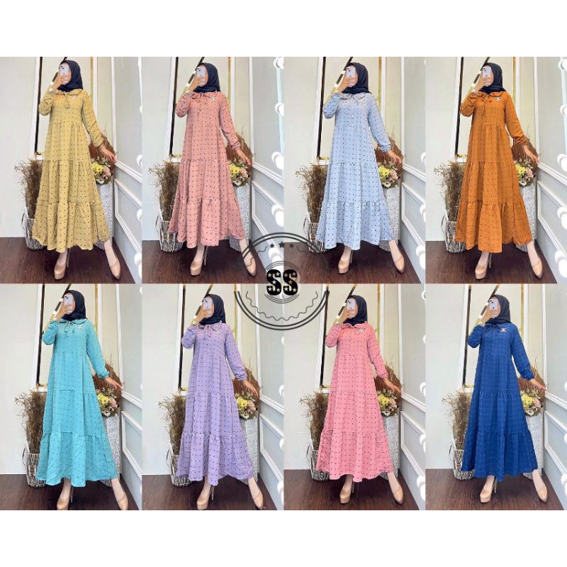 SCH_ MIDI DRESS PREMIUM TERLARIS MIDI DRESS CRINKLE RUBIAH | MIDI DRESS TERBARU | LONG TUNIK | MIDI 