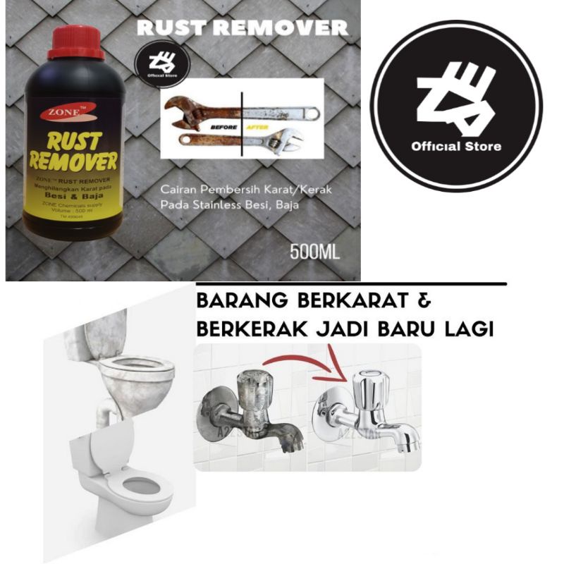 Rust Remover - Penghilang atau perontok Karat pada besi baja stainless steel, kerak kamar mandi, kompor, wajan dll