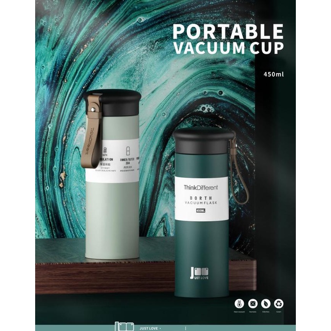 Tumbler Botol Stainless with Leather Strap Think Different J-2249