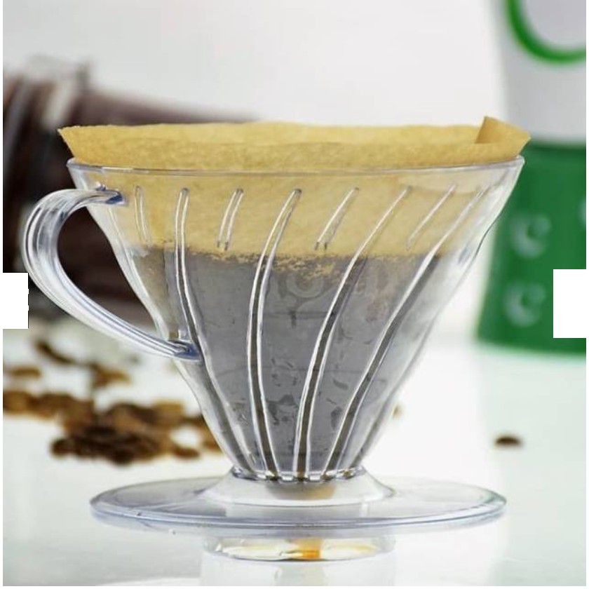 Diguo Coffee Dripper Plastik Resin V60 Transparan V01 / HARIO V60 PLASTIC COFFEE DRIPPER CLEAR