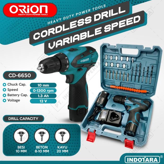 Mesin Bor Baterai Tangan / Cordless Drill Battery Orion CD-6650