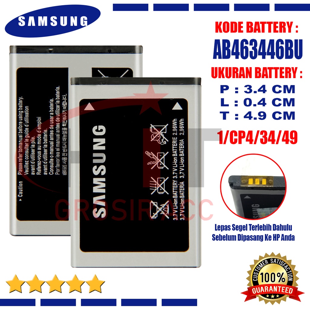 Baterai Battery AB463446BU Original Samsung X200 / C3303 / C3300 / Champ / E3210 / E1272 / B299 / E250