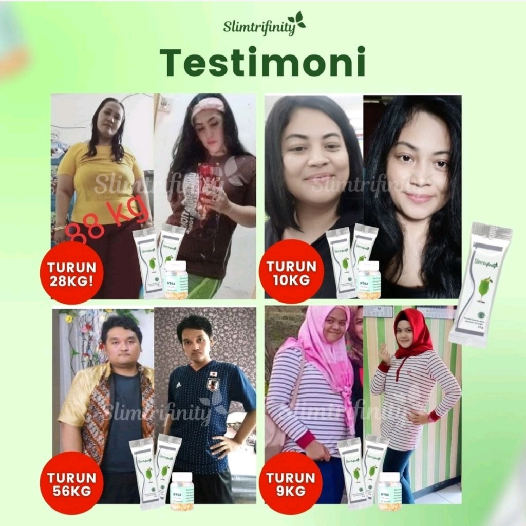 Suplemen diet herbal pelangsing mengecilkan perut buncit (bukan obat) ampuh penurun berat badan cepat turun aman slim trifinity halal BPOM SBY