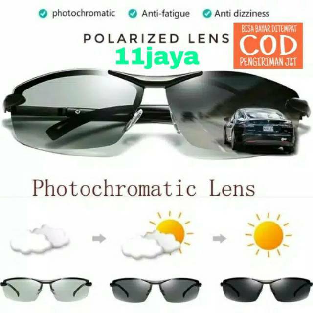 Kacamata Original Photocromic Siang Malam Polarized sport sunglass