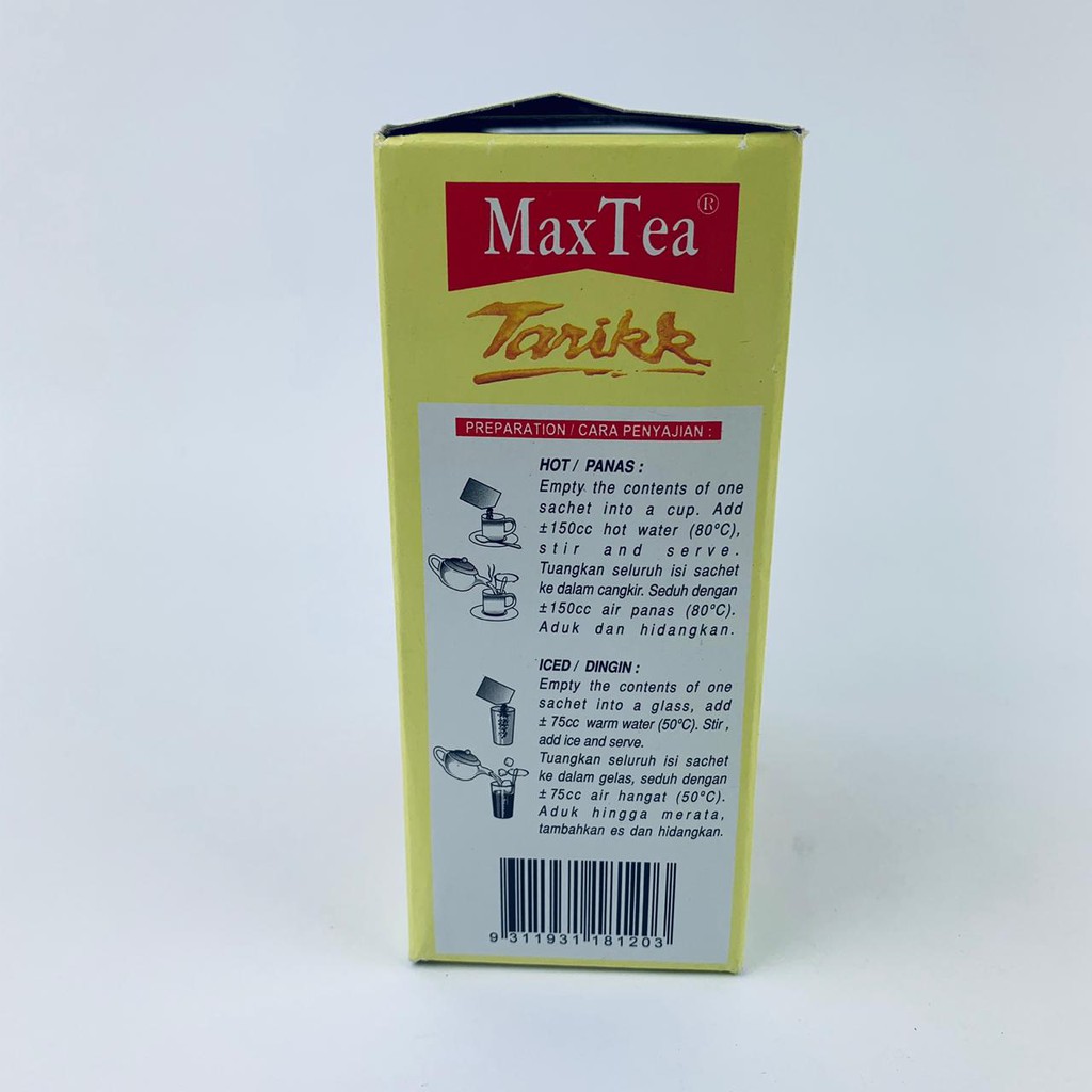 Teh / MaxTea Tarikk / Teh serbuk krimer / Teh Tarikk Dus isi 5sachet