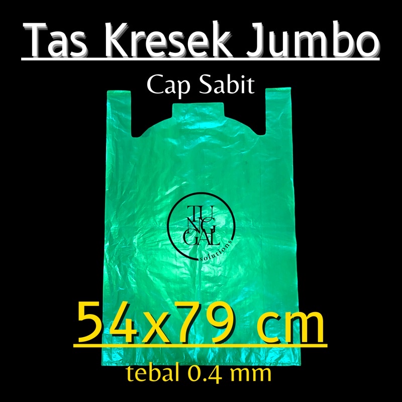 Tas Kresek Jumbo 54x79 cm Cap Bulan Sabit - Kresek tebal 0.4 mm, Kantong plastik sampah, plastik kre