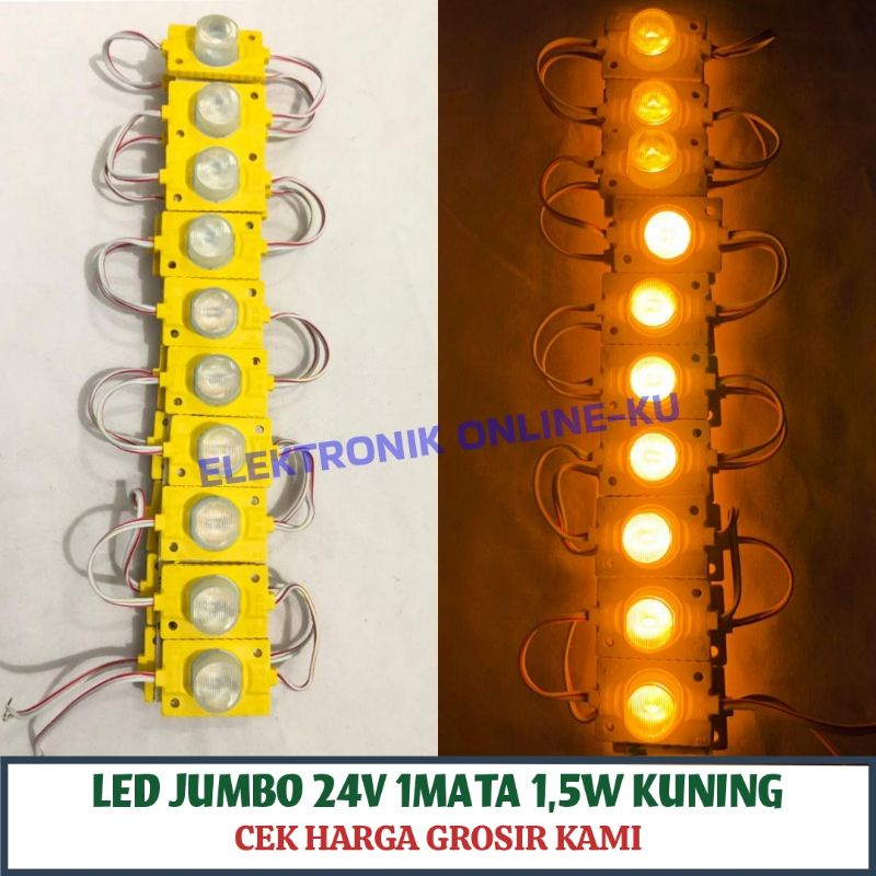 LAMPU LED JUMBO 24V 1MATA 1,5W KUNING