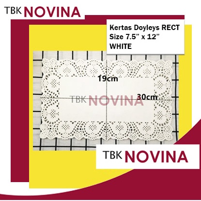 [100 Pcs] Kertas Doyleys/ doilies Persegi Panjang  - Kertas Renda / Alas Brownies
