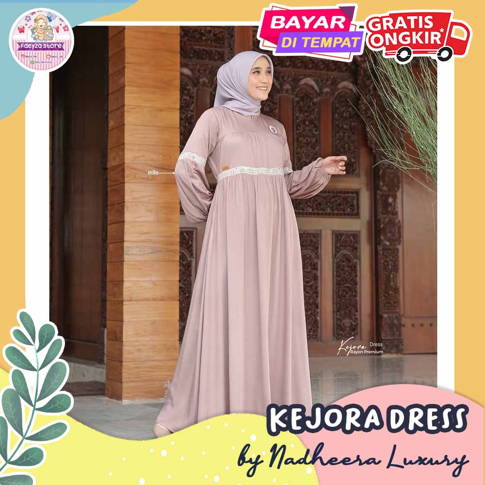 Kejora Dress ORI by Nadheera Luxury Gamis Terbaru Jumbo XXL - XXXL Busui Dress Wanita Korea Muslim R