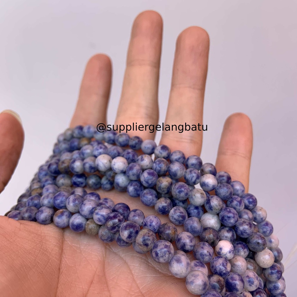 bahan craft gelang kalung sodalite renceng akik alam asli natural 6mm