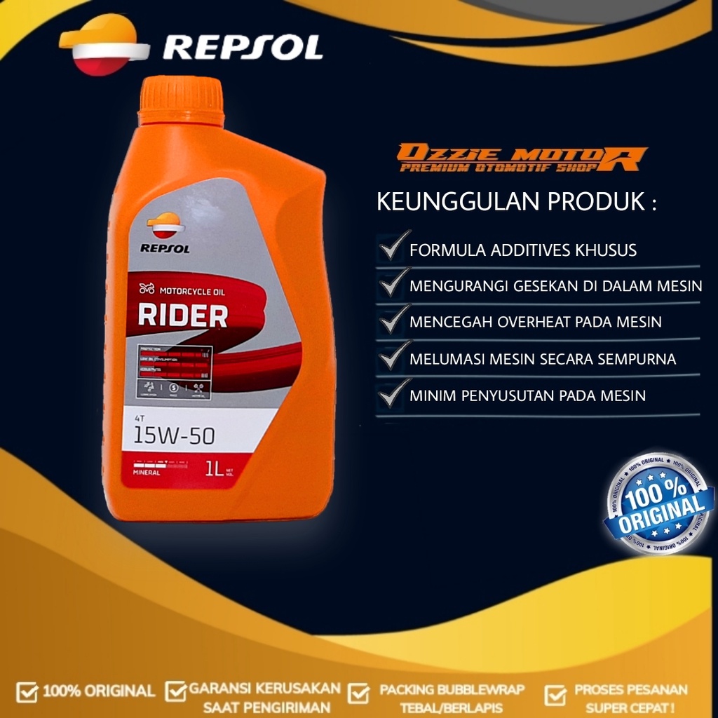 OLI REPSOL RIDER 4T 15W-50 MINERAL BASE 1L MA OLI MESIN 4T