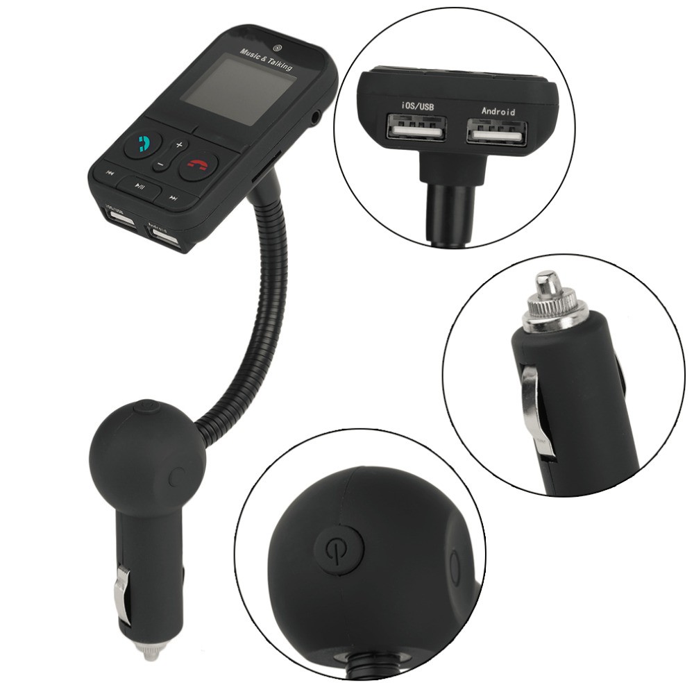 640C Multifunctional Automatic Car Music Talking Car Kit FM Transmitter LCD Screen Display