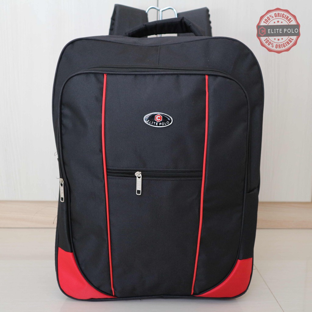 Tas Ransel Laptop Elite Polo Original Promo Bonus Rain Cover Ada Slot Laptop Murah Sekolah Kerja