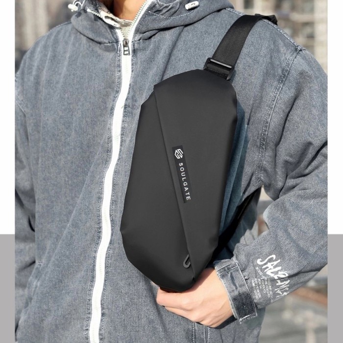 [Man Fashion] Tas Selempang Pria Waistbag Waterproof - Waist Bag Soulgate Original dw70411