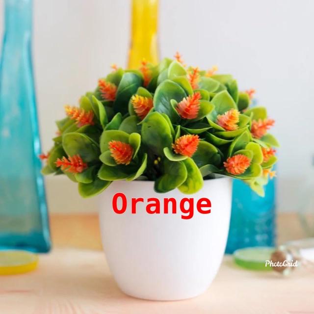TIB / COD-P2039. Bunga Plastik/Bunga tanaman dekorasi-Orange