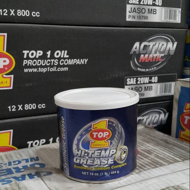 TOP 1 / TOP1 / TOP ONE HI-TEMP / HI TEMP GREASE / GEMUK / STEMPET  BIRU 454 GR