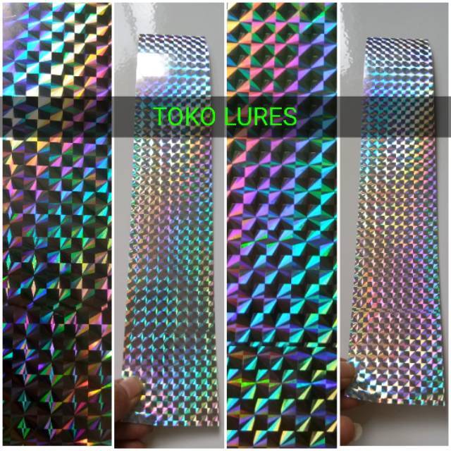 

Stiker hologram 3D motif kotak isi 5lembar