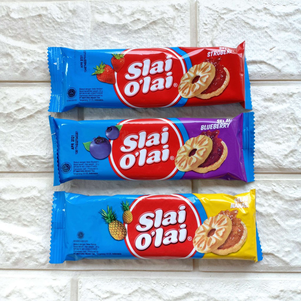 

Slai Olai O'lai Biskuit Kecil Nanas Stroberi Strawberry Blueberry 24gr 24g 24 g gr gram slei o lai