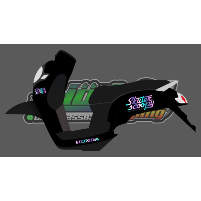 STICKER CUTTING/CUTTING STICKER SCOOPY NEW 2017-2019 HOLOGRAM SKUTER SCOOPY INDONESIA