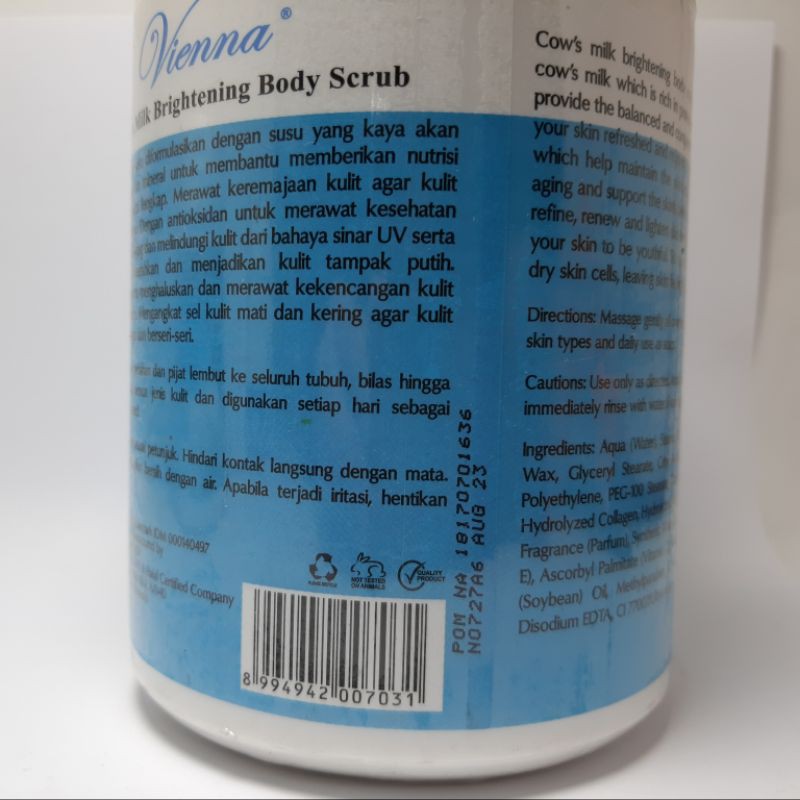 VIENNA BODY SCRUB COW'S MILK BPOM | LULUR SUSU SAPI 1 KG