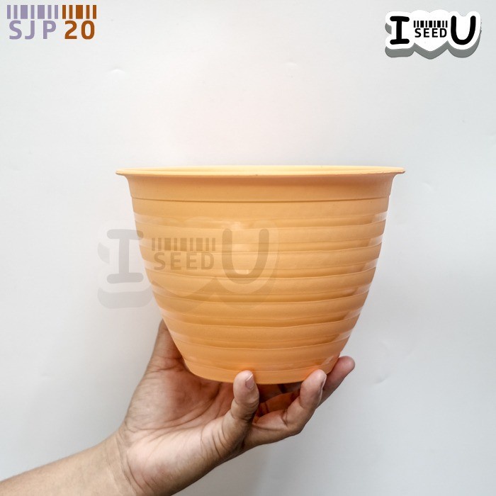 ds011d1 Pot Bunga Warna-Warni 18Cm Motif Tawon No.20 - Sjp - Orange Vd022F