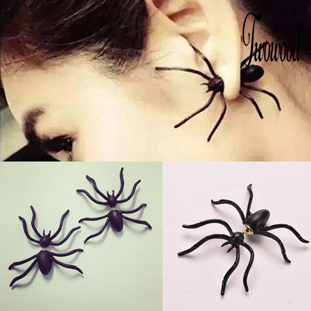 1pc Anting Stud Piercing Bentuk Laba-Laba Untuk Halloween