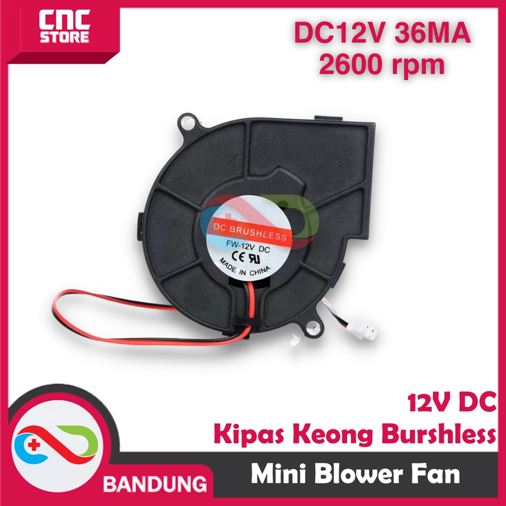 12V MINI BLOWER FAN KIPAS KEONG BRUSHLESS DC ANGIN COOLING TURBO COOLER 2PIN 2P