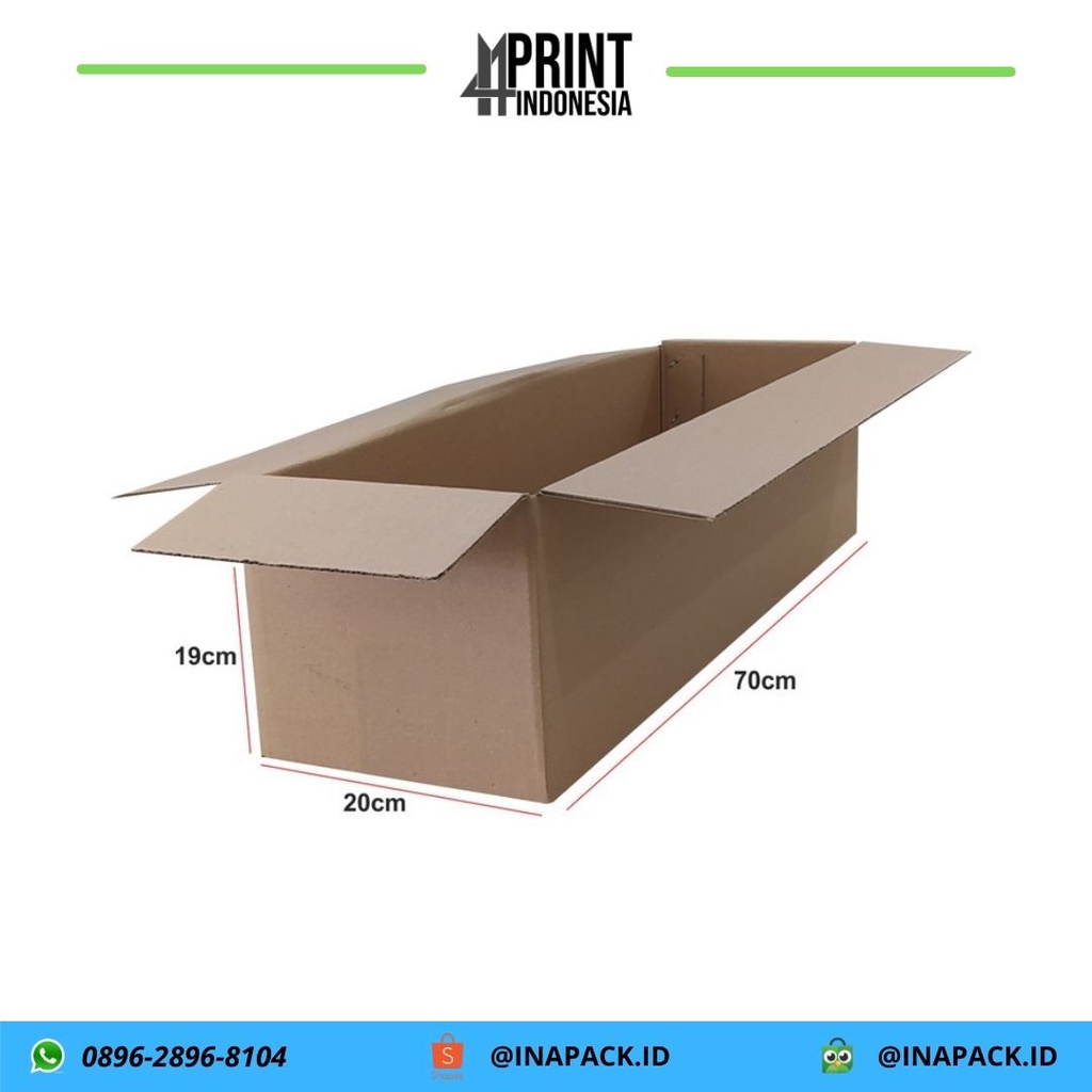 

Kardus / Box / Karton / Kotak Packing Polos - 70 X 20 X 19 CM