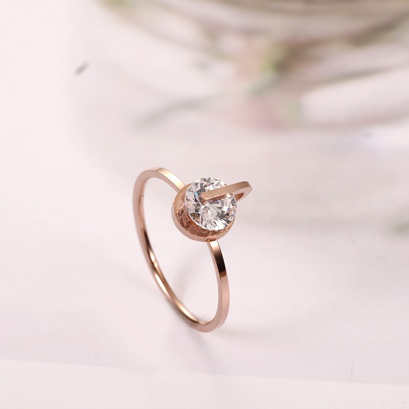 Cincin Diamond Titanium Mini Korea Import Wanita CK117 simple Anti karat