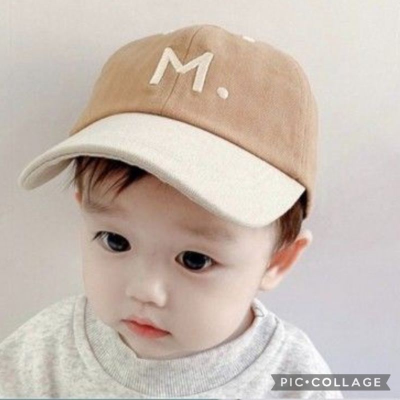 TOPI BASEBALL IMPORT ANAK BAYI MOTIF HURUF INISIAL A B C M N P S U-2
