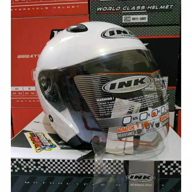 HELM INK CENTRO WHITE ORIGINAL 100% HELM INK CENTRO ORI PUTIH HELM INK KAPSUL ASLI GARANSI NO KW SNI