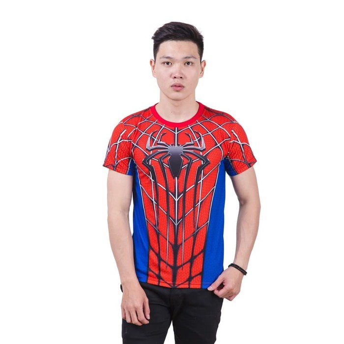 KAOS GYM BAJU FITNESS OLAHRAGA SPIDERMAN PRIA COMPRESSION DRY FIT