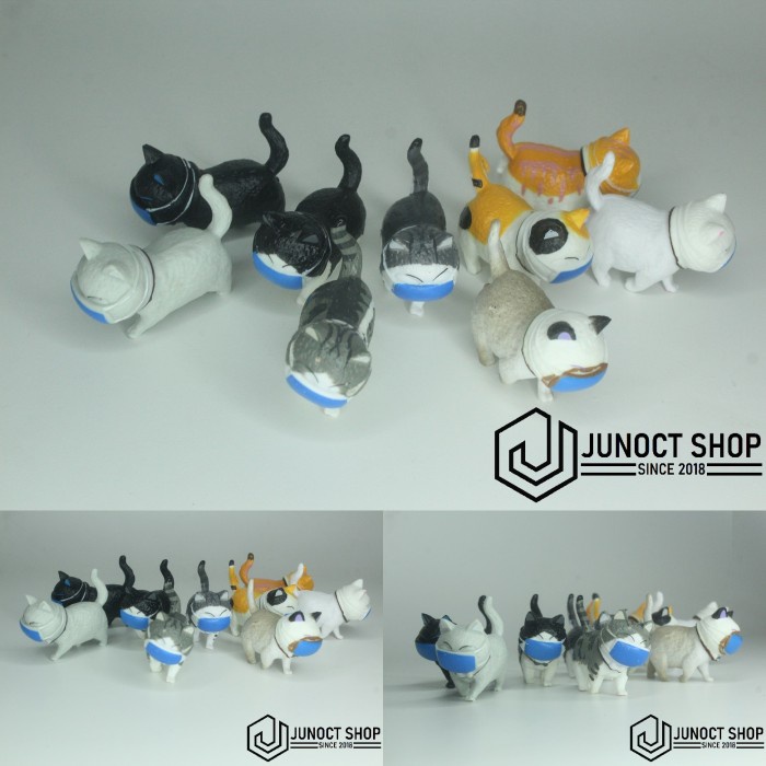 Figure Hewan Kucing Lucu bermasker Cake Topper Terrarium Kue Boneka 15
